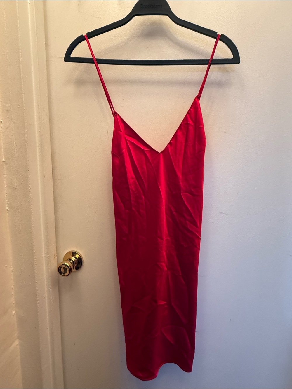 NWT Victoria’s Secret Red Satin Slip Gown V-Neck Spaghetti Strap Size Medium